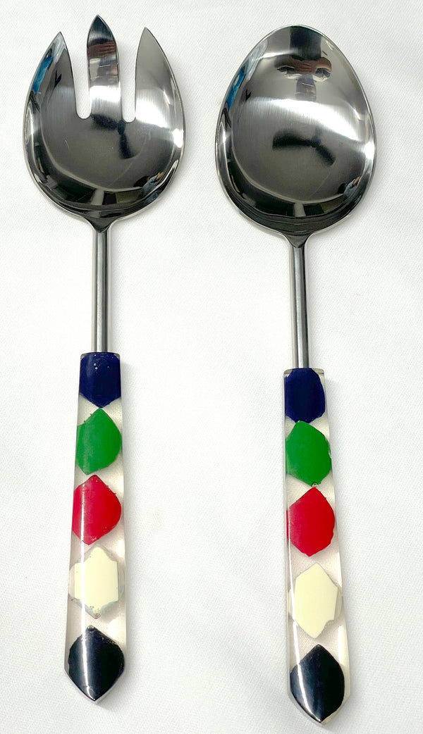 Private Label Set of 2 Serving Set Multicolor Beads Handle