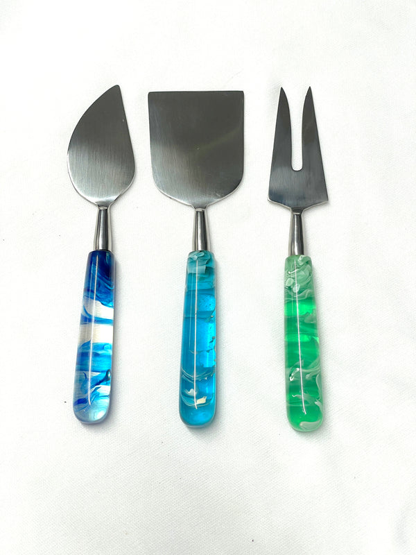 Private Label Set of 3 Cheese Set Multicolor Handle