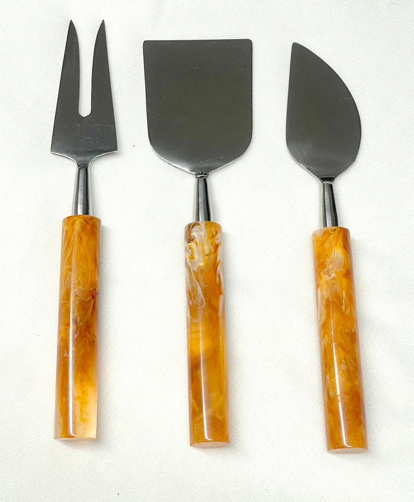 Private Label Set of 3 Cheese Set Tiger Color Handle