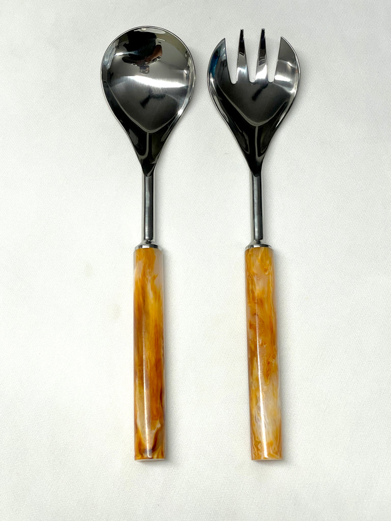 Private Label Set of 2 Serving Set Tiger Color Handle