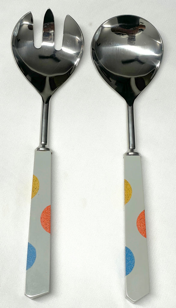 Private Label Set of 2 Serving Set Grey Handle