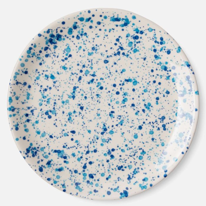 Blue Pheasant Sconset Mixed Blue Spongeware Salad Plate, Pack/4