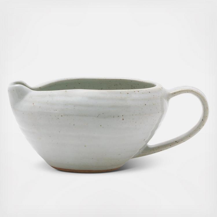 Blue Pheasant Miranda Gravy Boat  - White Salt Glaze