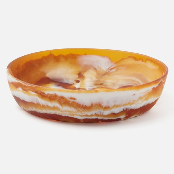 Blue Pheasant Hugo Swirled Serving Bowl - Amber