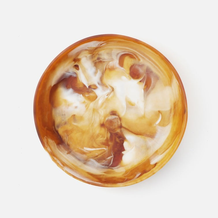 Blue Pheasant Hugo Swirled Serving Bowl - Amber