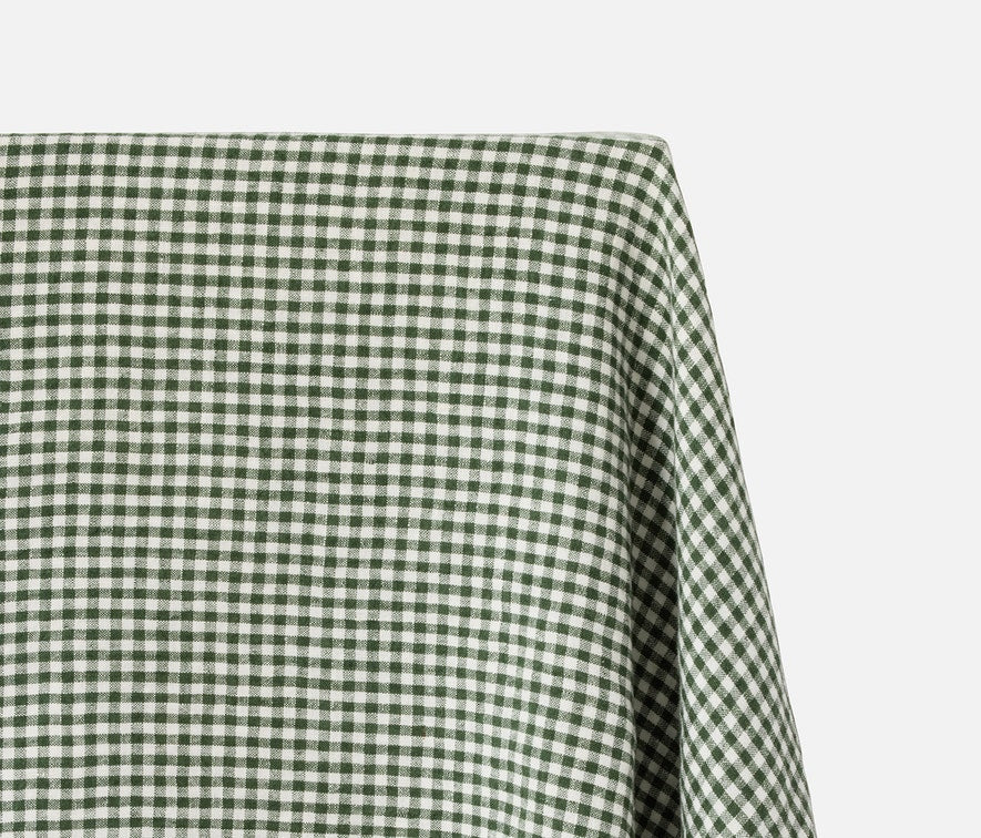Blue Pheasant Blake Green White Gingham Tablecloth
