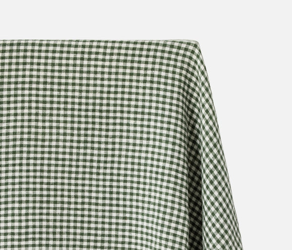 Blue Pheasant Blake Green White Gingham Tablecloth
