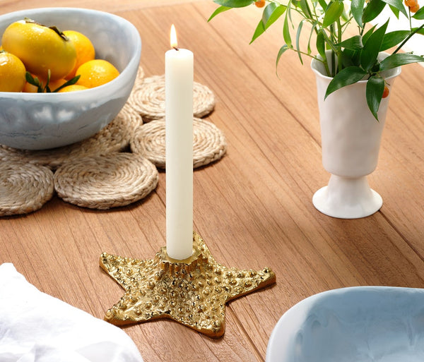 Blue Pheasant Cosima Polished Gold Starfish Candle Holder