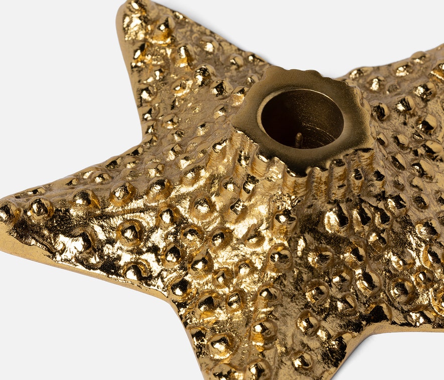 Blue Pheasant Cosima Polished Gold Starfish Candle Holder