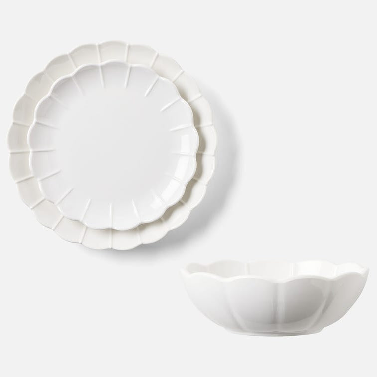 Blue Pheasant Iris Scallop Melamine Dinnerware