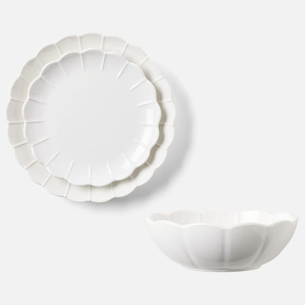 Blue Pheasant Iris Scallop Melamine Dinnerware