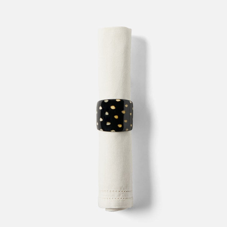 Blue Pheasant Logan Black Horn Napkin Rings