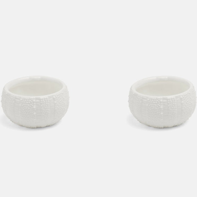 Blue Pheasant Marine Sea Urchin Pinch Bowls, Set of 2 - White