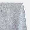 A close-up of a light gray heathered fabric with a fine horizontal ribbed texture, draped to show its drape and weave against a plain light gray background.
