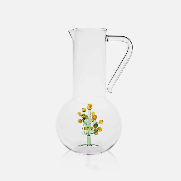 Flower Power Transparent Jug with Mimosa Flower