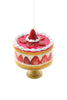 Strawberry cake ornament on white background