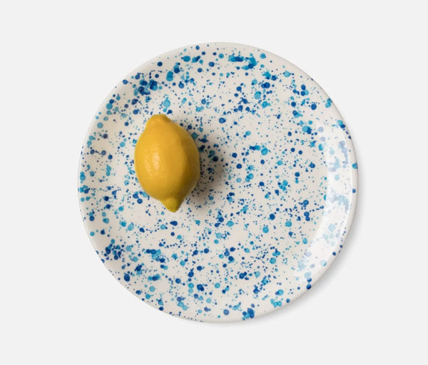 Blue Pheasant Sconset Mixed Blue Spongeware Dinner Plate, Pack/4