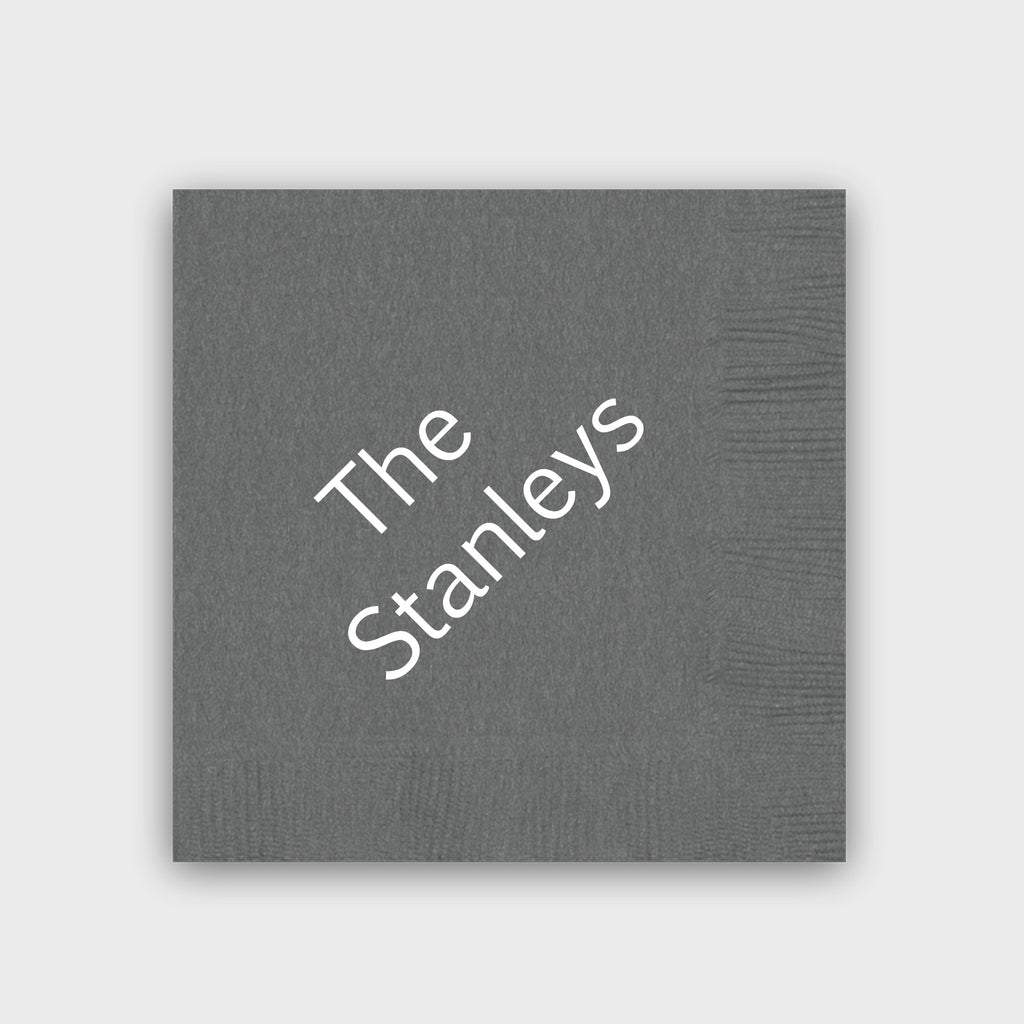 Personalized Gray Napkin