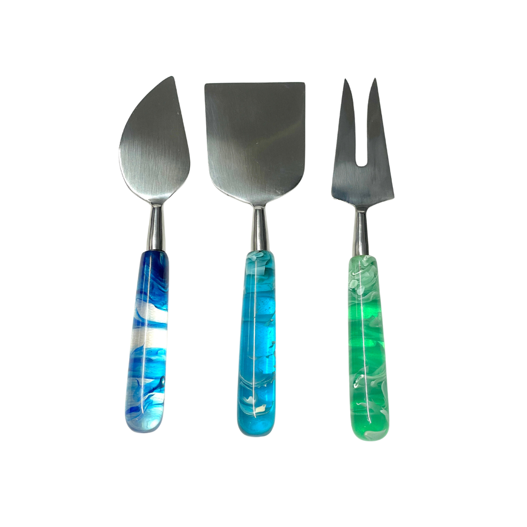 Davis Designs Set of 3 Cheese Set Multicolor Handle