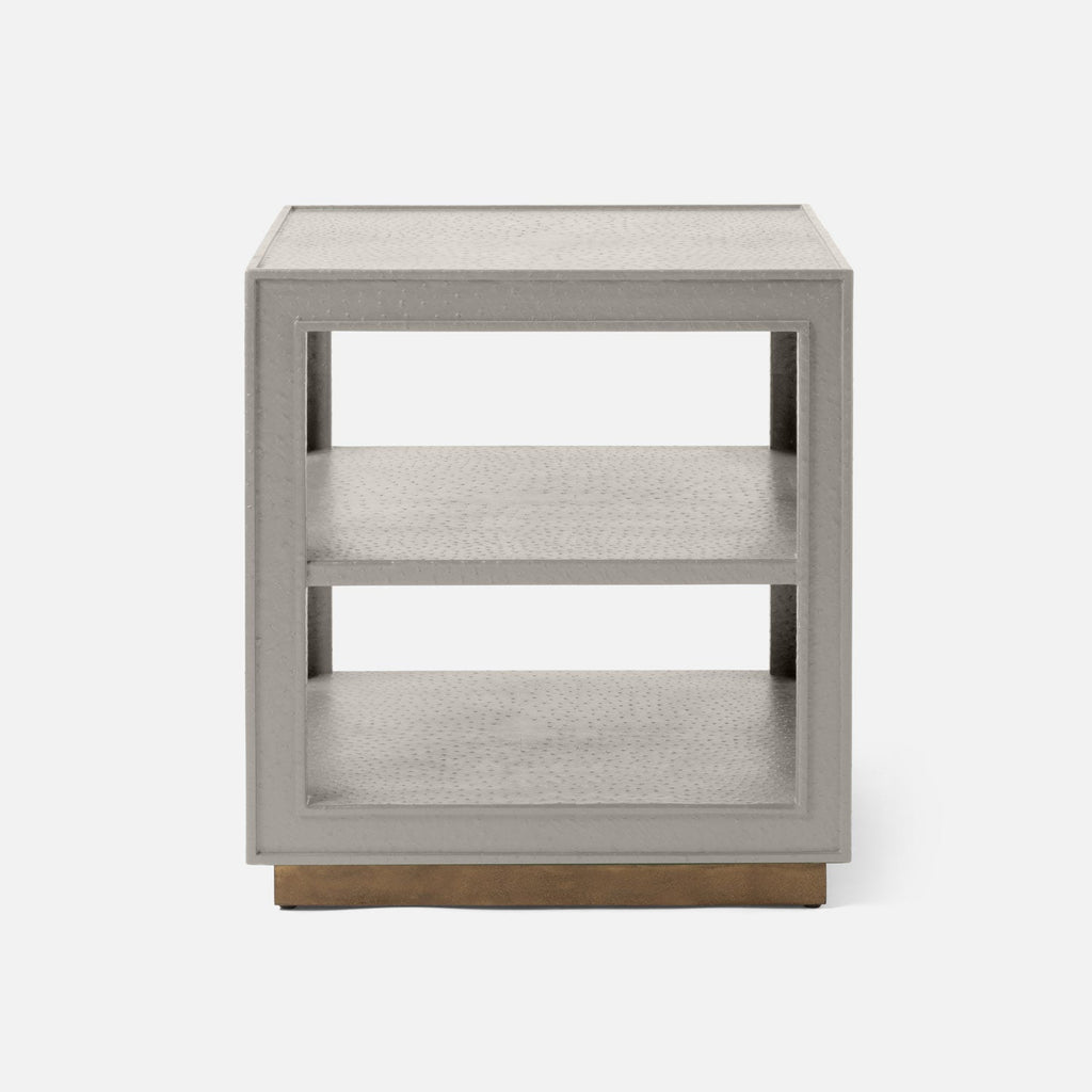 Adeen Side Table Light Gray Faux Ostrich