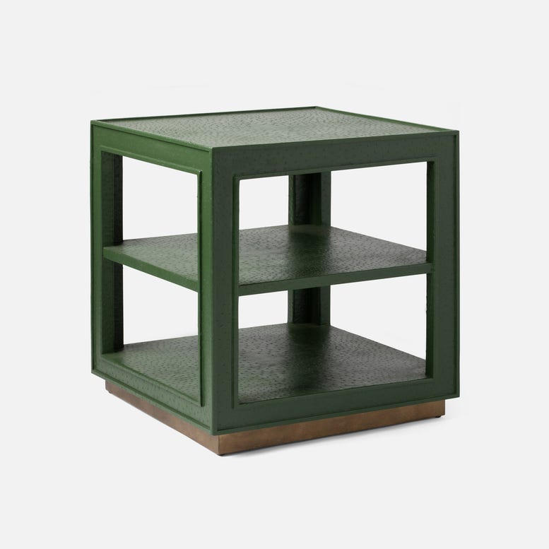 Adeen Side Table Moss Faux Ostrich