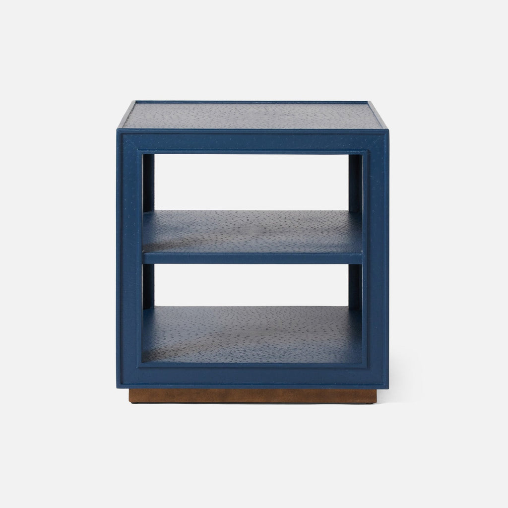 Adeen Side Table True Navy Faux Ostrich