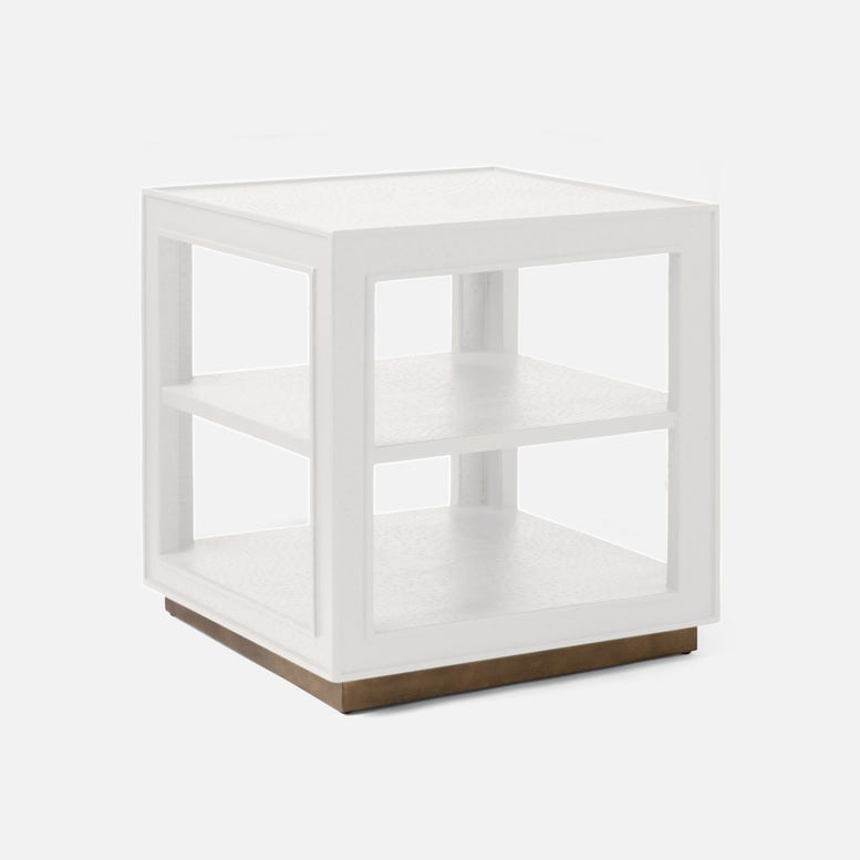 Adeen Side Table White Faux Ostrich