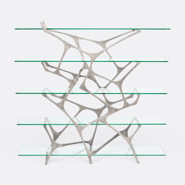 Made Goods Gerald Bookcase Aged Silver Iron
