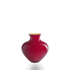 Glossy red vase on flat white background