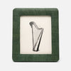 Framed illustration of a harp on a white background