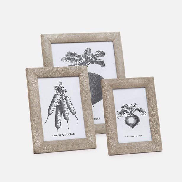 Oxford Faux Shagreen Picture Frames - Sand