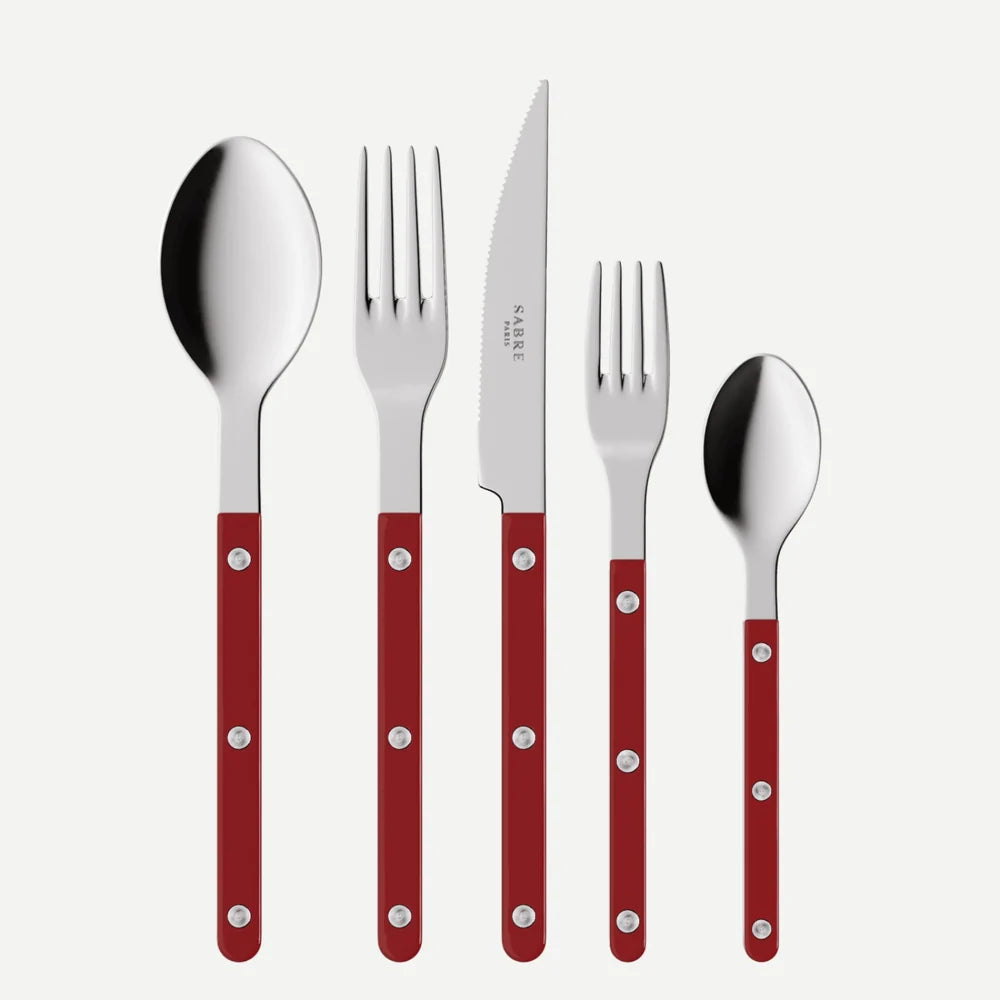 Bistro 5-Piece Cutlery Set Burgundy