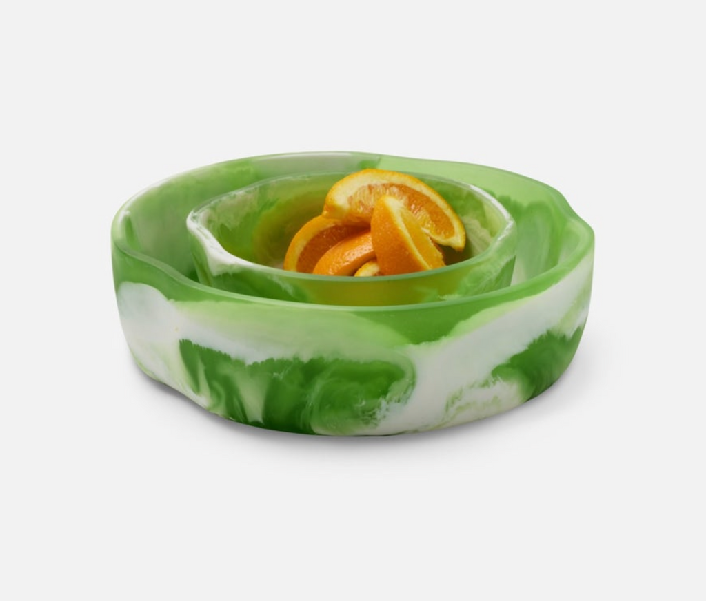 Blue Pheasant Beatrix Swirled Serving Bowls - Green