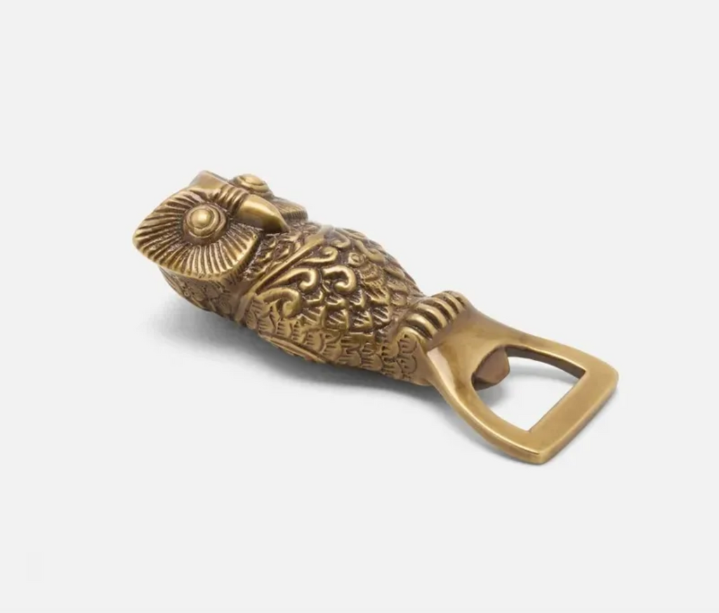 Blue Pheasant Archibald Antique Brass Owl Bottle Opener