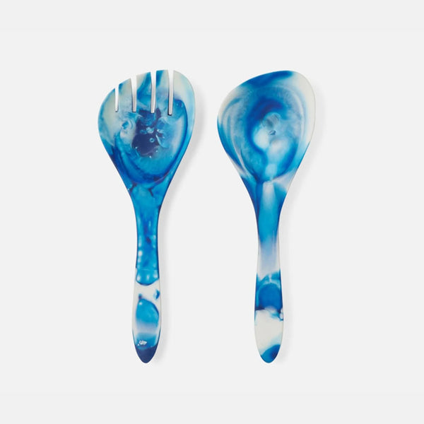 Blue Pheasant Laney Swirled 2-Piece Serving Set - Blue