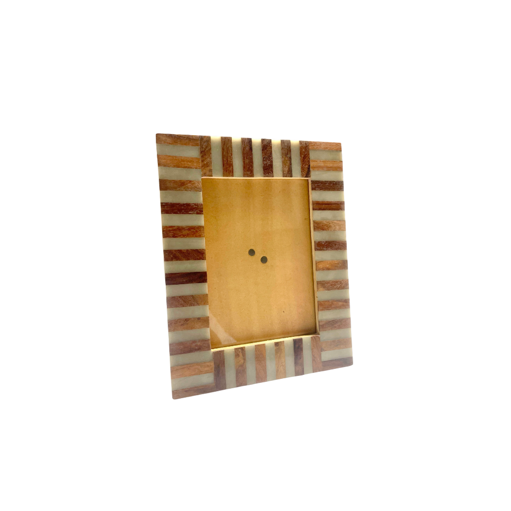 Davis Designs Striped Wood and Acrylic Resin Photo Frame