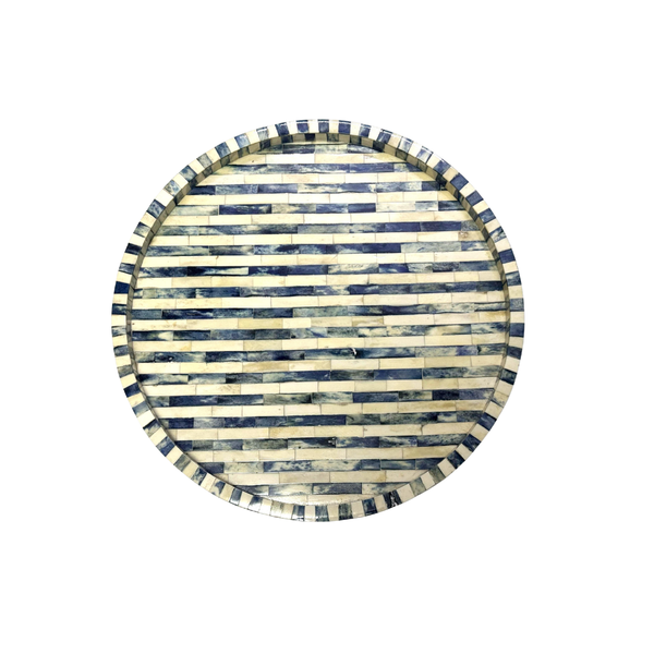 Davis Designs Horn and Bone Large Round Serving Tray