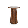 Wooden side table on a white background