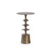 Brass side table on white background