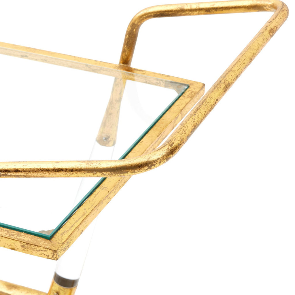 Gold geometric frame on a white background