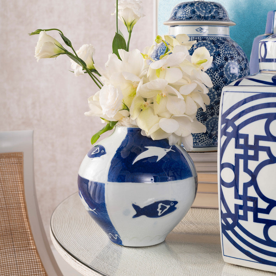 Villa & House Malaga Vase Blue and White
