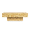 Beige burl wood coffee table on a white background