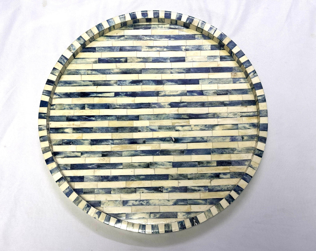 Private Label Horn and Bone Large Round Serving Tray