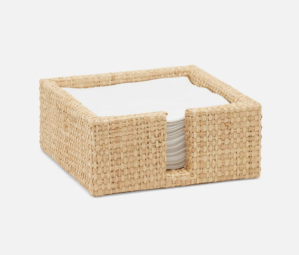 Blue Pheasant Barth Natural Cocktail Napkin Tray Raffia