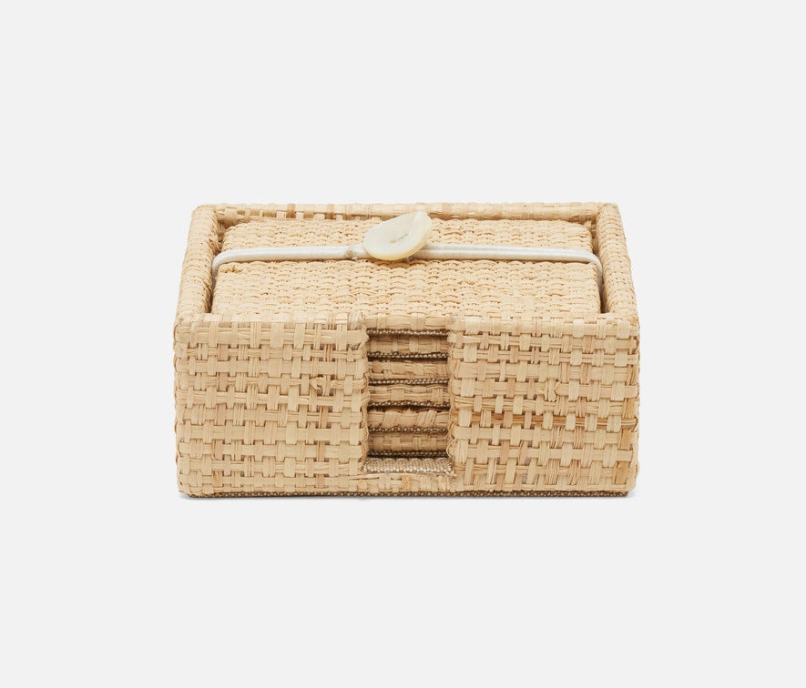 Blue Pheasant Barth Natural Coaster Raffia (Set of 6)