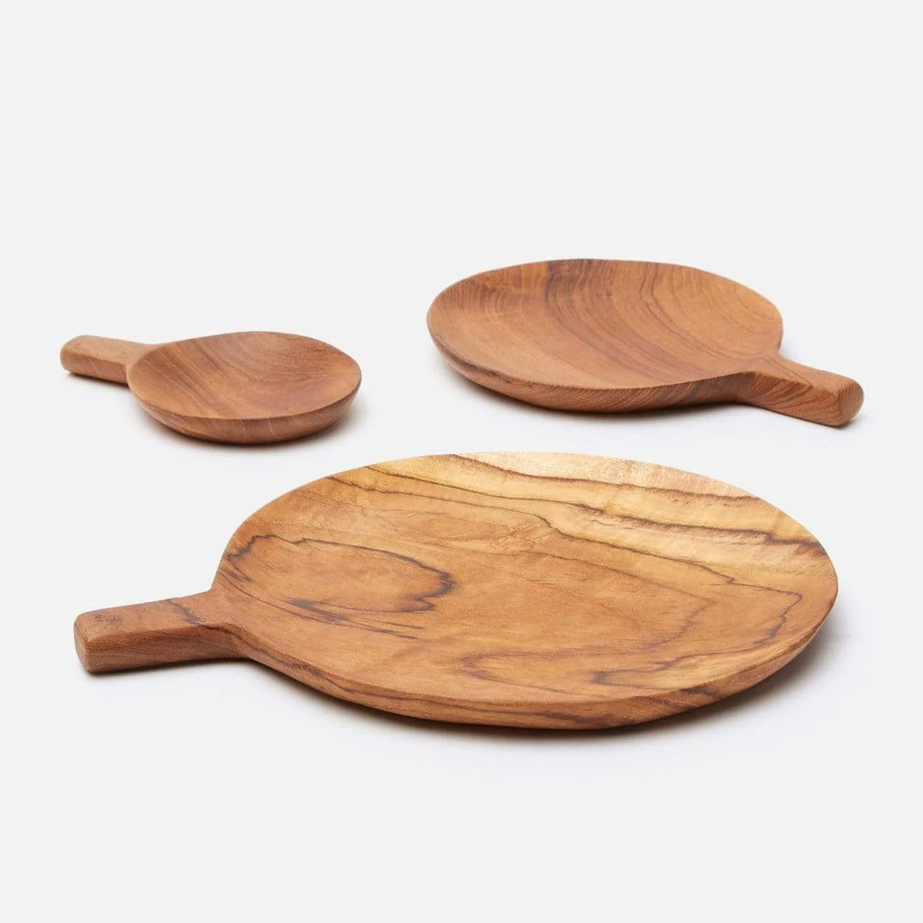 Blue Pheasant Chloe Round Serving Platters - Natural