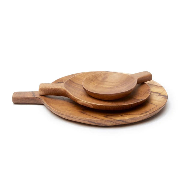 Blue Pheasant Chloe Round Serving Platters - Natural