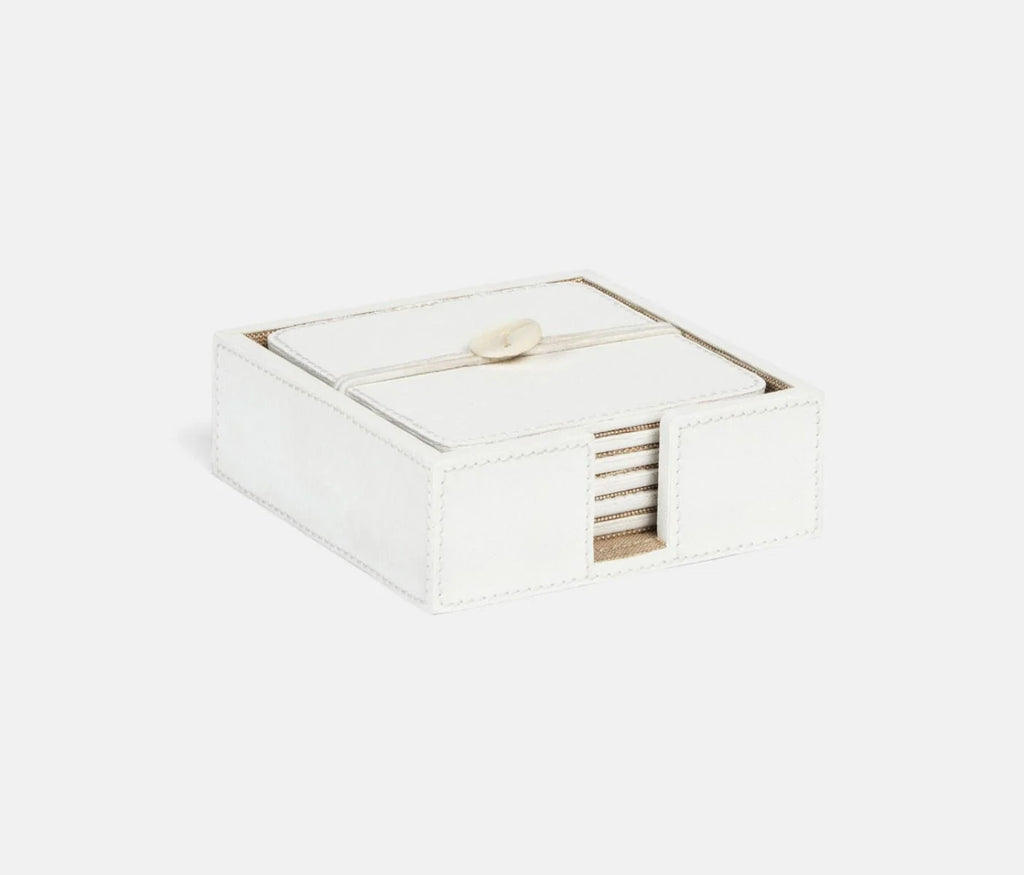 Blue Pheasant Brisbane Coasters, Set of 6 - Bright White