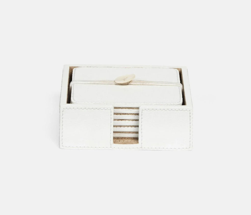 Blue Pheasant Brisbane Coasters, Set of 6 - Bright White