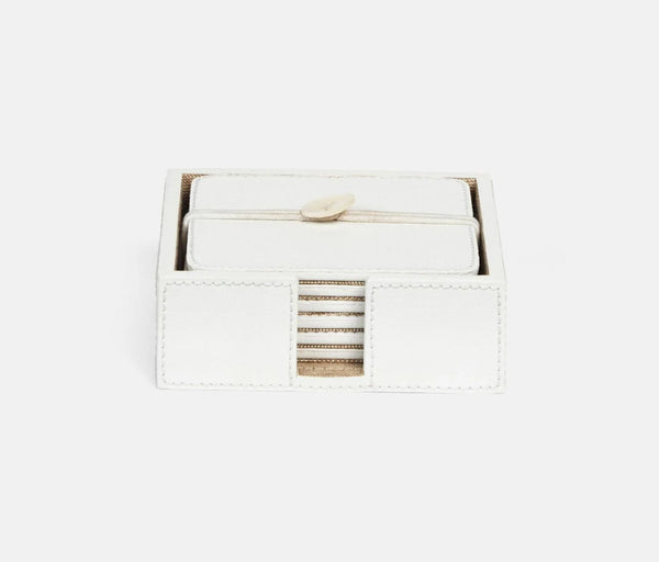 Blue Pheasant Brisbane Coasters, Set of 6 - Bright White